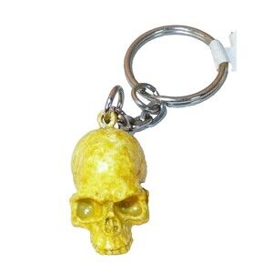 NOS Skull Key Chain Keychain Car Keys Halloween Skeleton Aged Look